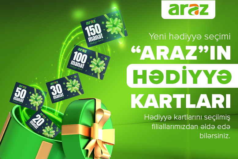 Hədiyyə kartı “Araz”da var!