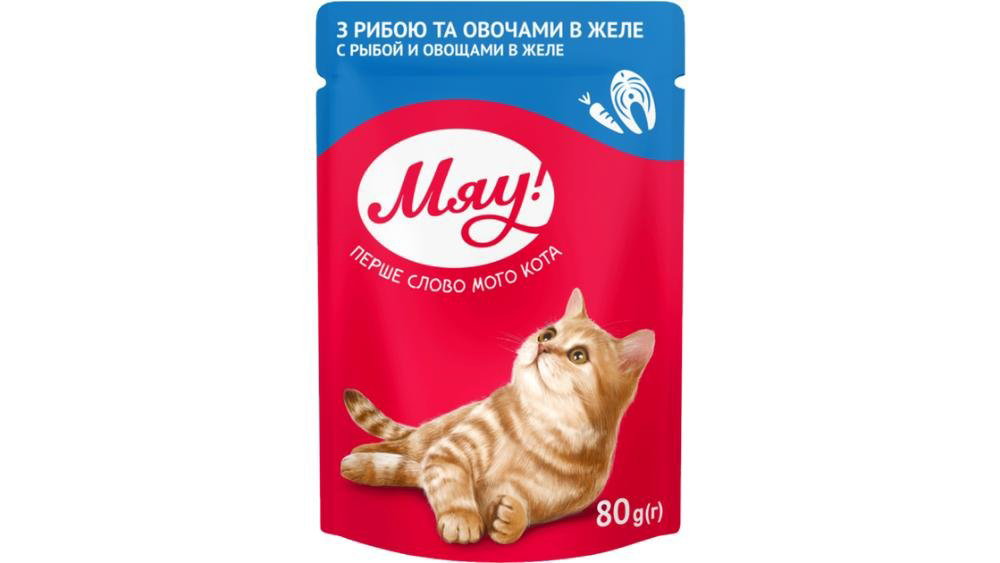 Myau Yaş Pişik Yemi Balıq Tərəvəz 80qr